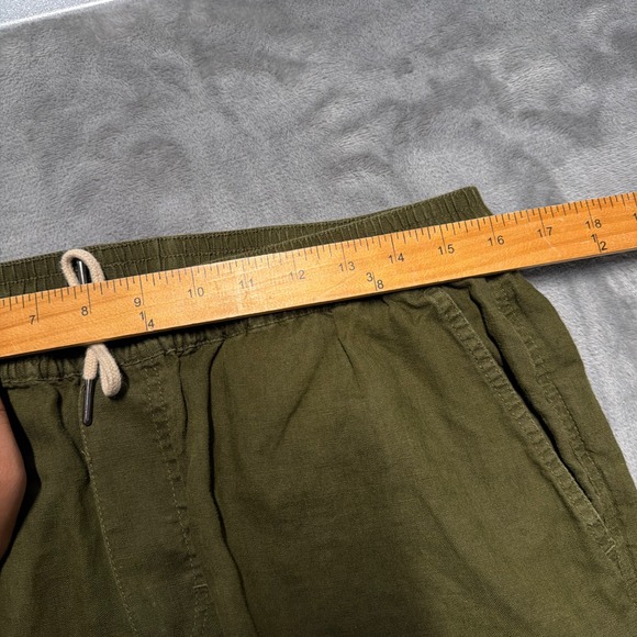 Quince Linen Pull On Pants Women L Olive Drawstring Cropped Minimalist Coastal - Picture 10 of 11